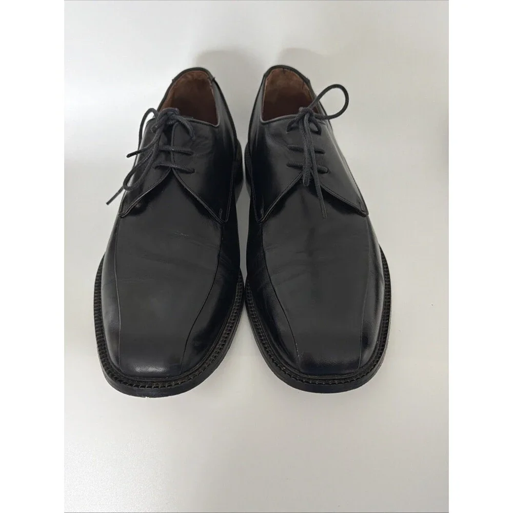 Bacco Bucci Italialian Leather Dress Shoes Oxford Black Mens Sz 10 Tie Formal